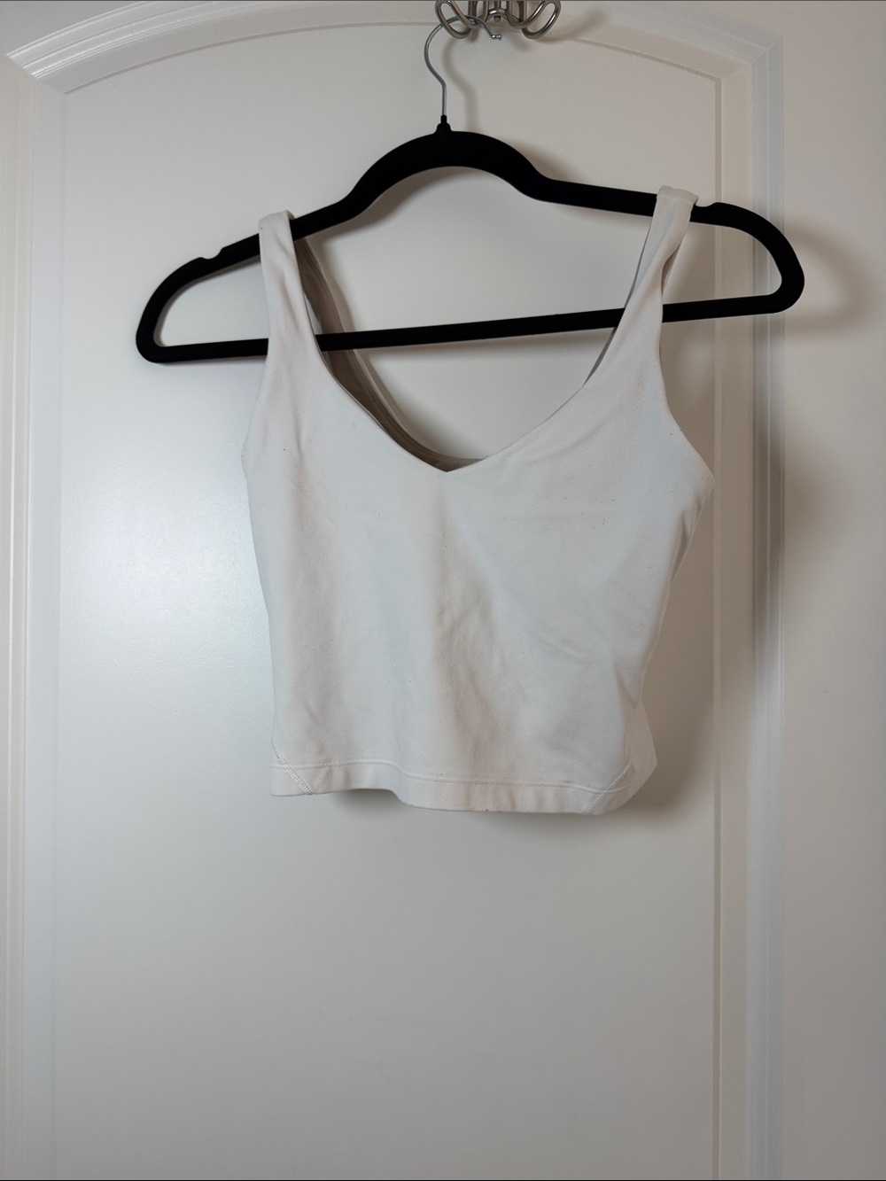 Women's White V-Neck Crop Tank Top